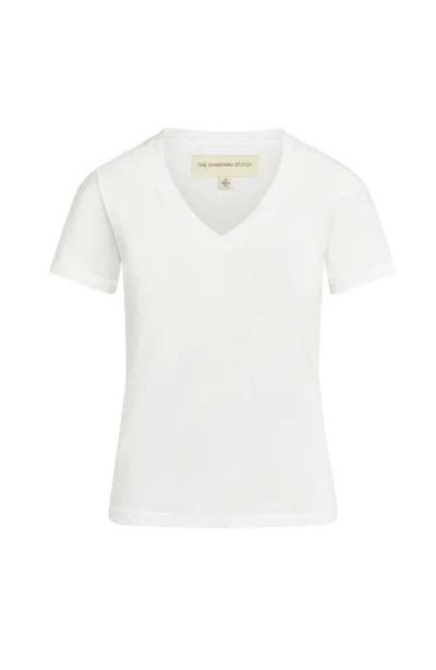 The Standard Stitch The V Neck Tee In True White