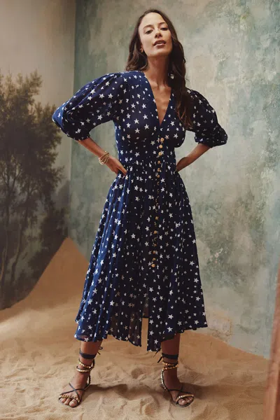 The Story Of Abelle Dress Mono Star Navy Blue