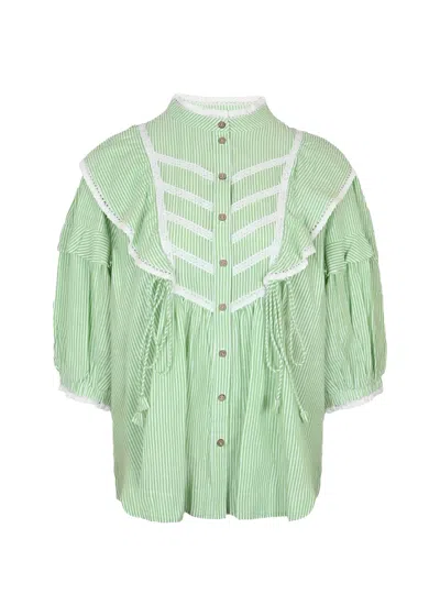 The Story Of Bellatrix Blouse Seersucker Green Apple