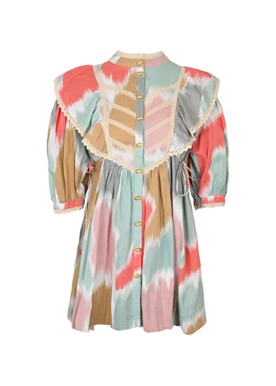 The Story Of Bellatrix Mini Dress Chevron Multi Pastel