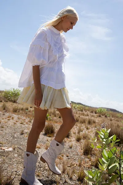 The Story Of Dejan Mini Skirt Seersucker Lemon