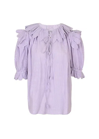 The Story Of Nico Scallop Top Seersucker Prune