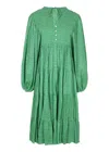 The Story Of Pandora Midi Dress Random Dot Emerald