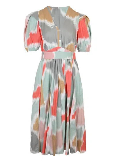 The Story Of Pasquelina Midi Dress Chevron Multi Pastel
