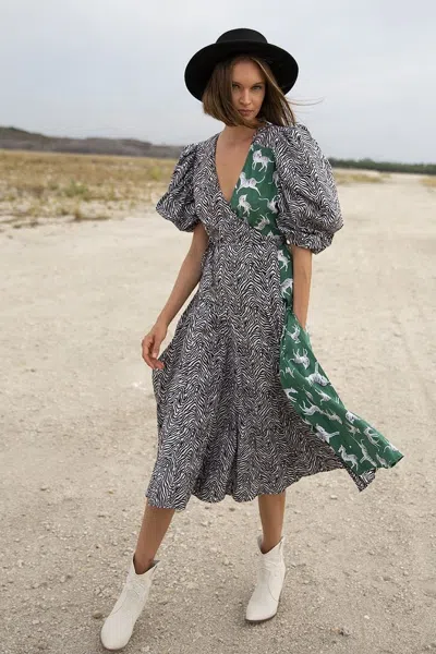 The Story Of Sophia Wrap Dress Mixed Zebra
