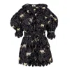 The Story Of Yelena Scallop Short Playsuit Leopard Diamond Noir