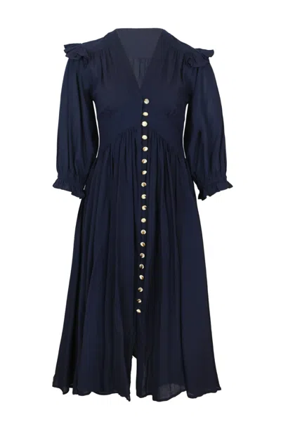 The Story Of Zanthe Midi Dress Blue Nuit