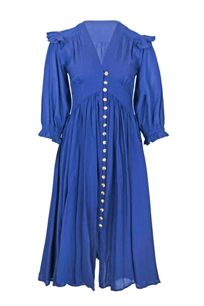 The Story Of Zanthe Midi Dress Blue Sapphire