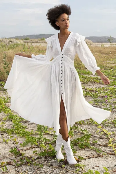 The Story Of Zanthe Midi Dress Dot Milky White