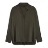 The Summer Edit Women's Green Audrey Oversized Silk Shirt - Khaki In Green