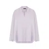 The Summer Edit Women's Audrey Oversized Silk Shirt - Silver In Silver
