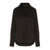 The Summer Edit Women's Ava Hammered Silk Shirt -  Black In Black