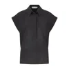 The Summer Edit Women's Blair Luxe Linen Shirt - Black In Black