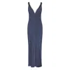 The Summer Edit Women's Blue Alice Silk Slip Dress - Navy In Blue