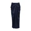 The Summer Edit Women's Blue Arielle Silk Skirt - Navy In Blue