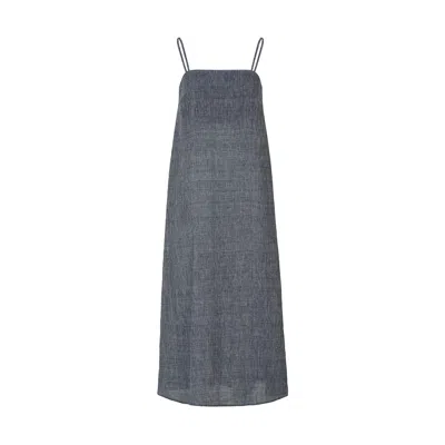 The Summer Edit Women's Blue Blake Luxe Linen Bandeau Dress - Indigo