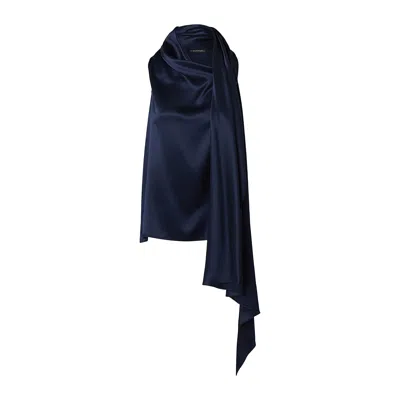 The Summer Edit Women's Blue Celine Scarf Top - Navy