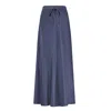 The Summer Edit Women's Blue Ella Silk Skirt - Navy In Blue