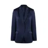 The Summer Edit Women's Blue Juliette Silk Jacket - Navy In Blue