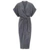 The Summer Edit Women's Blue Kim Luxe Linen Wrap Dress - Indigo In Blue