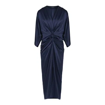 The Summer Edit Women's Blue Riley Silk Dress - Navy