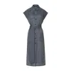The Summer Edit Women's Blue Tatum Linen Shirt Dress - Indigo In Blue