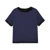 The Summer Edit Women's Blue Cloe Silk T-shirt - Navy In Blue