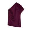 The Summer Edit Women's Red Emily Silk One-shoulder Top - Berry In Gray