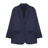 The Summer Edit Women's Blue Gigi Silk Jacket - Navy In Blue