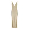 The Summer Edit Women's Gold Alice Silk Slip Dress - Sand In Gold