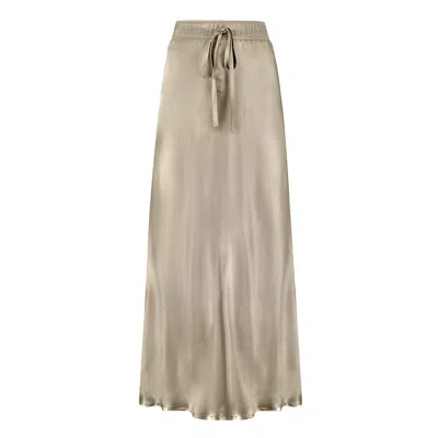 The Summer Edit Women's Gold Ella Silk Skirt - Sand
