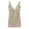 The Summer Edit Women's Gold Lily Silk Twist Strap Camisole - Sand In Gold