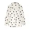 The Summer Edit Women's White Jade Silk Sports Luxe Shirt - Polka Dot