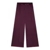The Summer Edit Women's Red Lexi Sports Luxe Silk Trousers - Berry