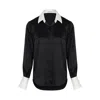 The Summer Edit Women's Naomi Slim Fit Shirt - Black In Black