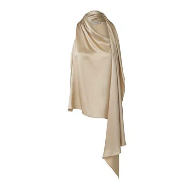 The Summer Edit Women's Gold Celine Scarf Top - Sand In Neutral