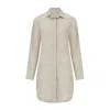 The Summer Edit Women's Neutrals Charley Luxe Linen Shirt Dress - Natural In Black/blue