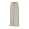 The Summer Edit Women's Neutrals Phoebe Luxe Linen Drawstring Skirt - Natural