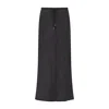 The Summer Edit Women's Phoebe Luxe Linen Drawstring Skirt - Black In Black