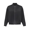 The Summer Edit Women's Poppy Silk Bomber Jacket - Black In Black