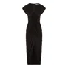 The Summer Edit Women's Rudi Hammered Silk Ruched Dress - Black In Black