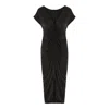 The Summer Edit Women's Rudi Sandwashed Silk Ruched Dress - Black In Black