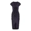 The Summer Edit Women's Blue Rudi Silk Ruched Dress - Navy In Blue