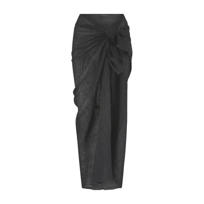 The Summer Edit Women's Sophia Crinkle Linen Sarong - Black