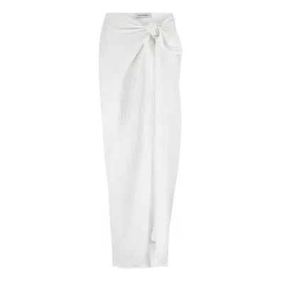 The Summer Edit Women's White Sophia Crinkle Linen Sarong - Ivory