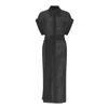 The Summer Edit Women's Tori Crinkle Linen Shirt Dress - Black In Black