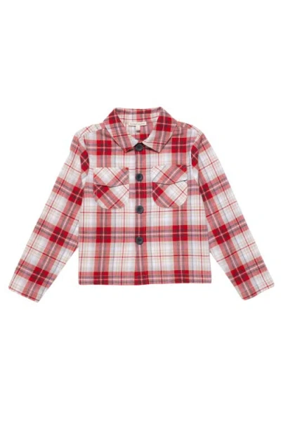 The Sunday Collective Kids'  Flannel Shirt In Red