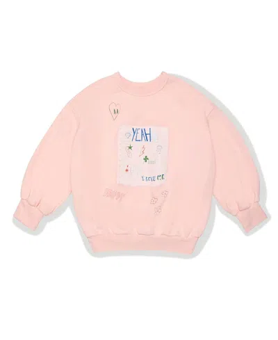 The Sunday Collective Girls' Organic Weekend Sweatshirt In Double Bubble - Little Kid, Big Kid