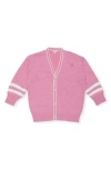The Sunday Collective Kids' Classroom Wool Blend Cardigan In Pink