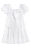 The Sunday Collective Kids' Crinkle & Eyelet Tiered Dress In White